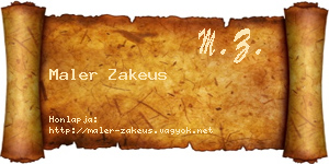 Maler Zakeus névjegykártya